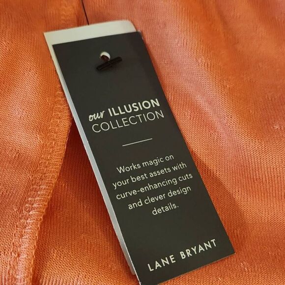 Lane Bryant Peach Convertible Swiss Dot Blouse 22/24 NWT (4784) - Picture 6 of 10